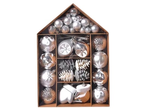 Juego de adornos de bolas de Navidad Colgantes de adornos decorativos con paquete de regalo reutilizable para árbol de Navidad, estilo 5