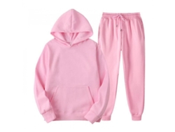 2026-conjunto De Sudadera Con Capucha Para Hombre Casual De Color Sólido Manga Larga Rcu M Rosa