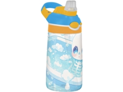 Botella De Agua Baño Tritan Con Pajita Diseño Calavera Blanca Para La Escuela Y Deportes Al Aire Libre Gr...