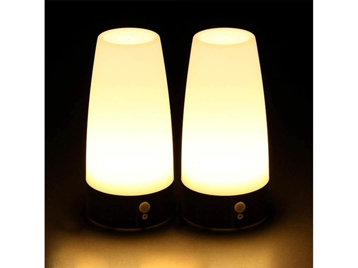 2 Lámparas Mesa Led C Sensor Pir Inalámbricas P 3 Pilas Aaa 1,5v