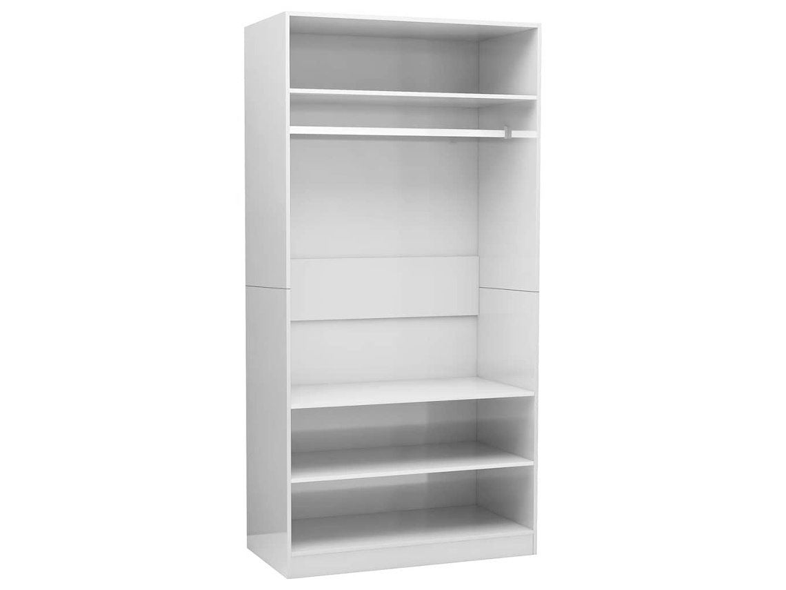 Armario de madera blanca brillante MAISON EXCLUSIVE (100x50x200 cm)