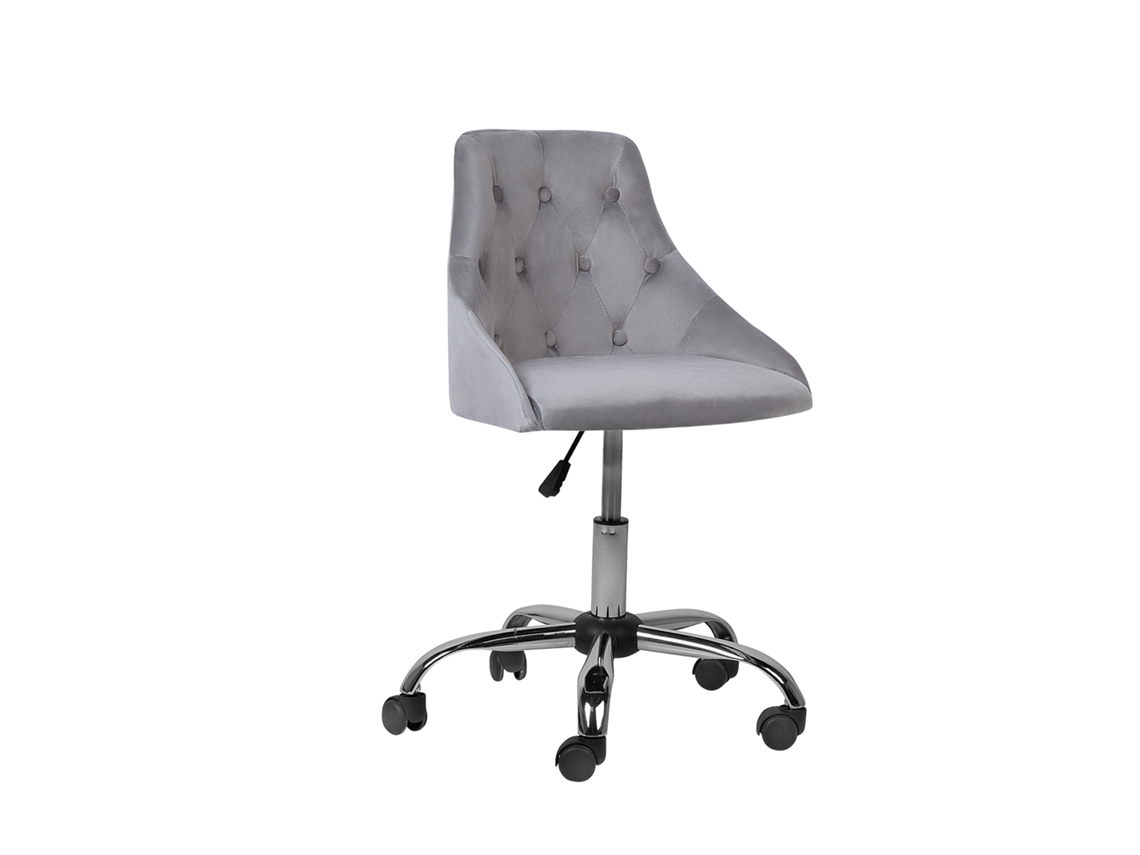 Silla de oficina BELIANI Parrish de Terciopelo Gris 60x60x85
