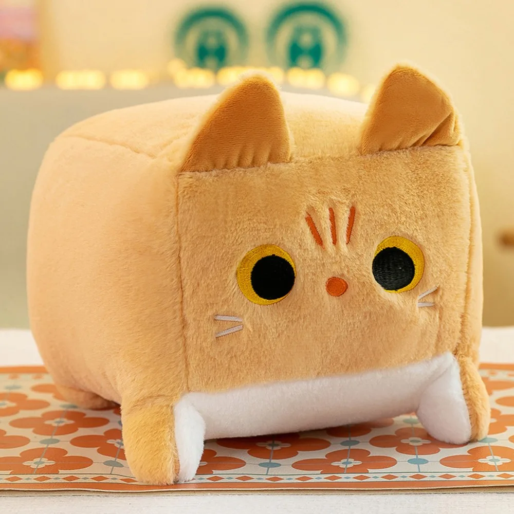 (amarillo - 25 Cm) Juguete De Peluche Cuadrado Para Gato, Cojín Suave