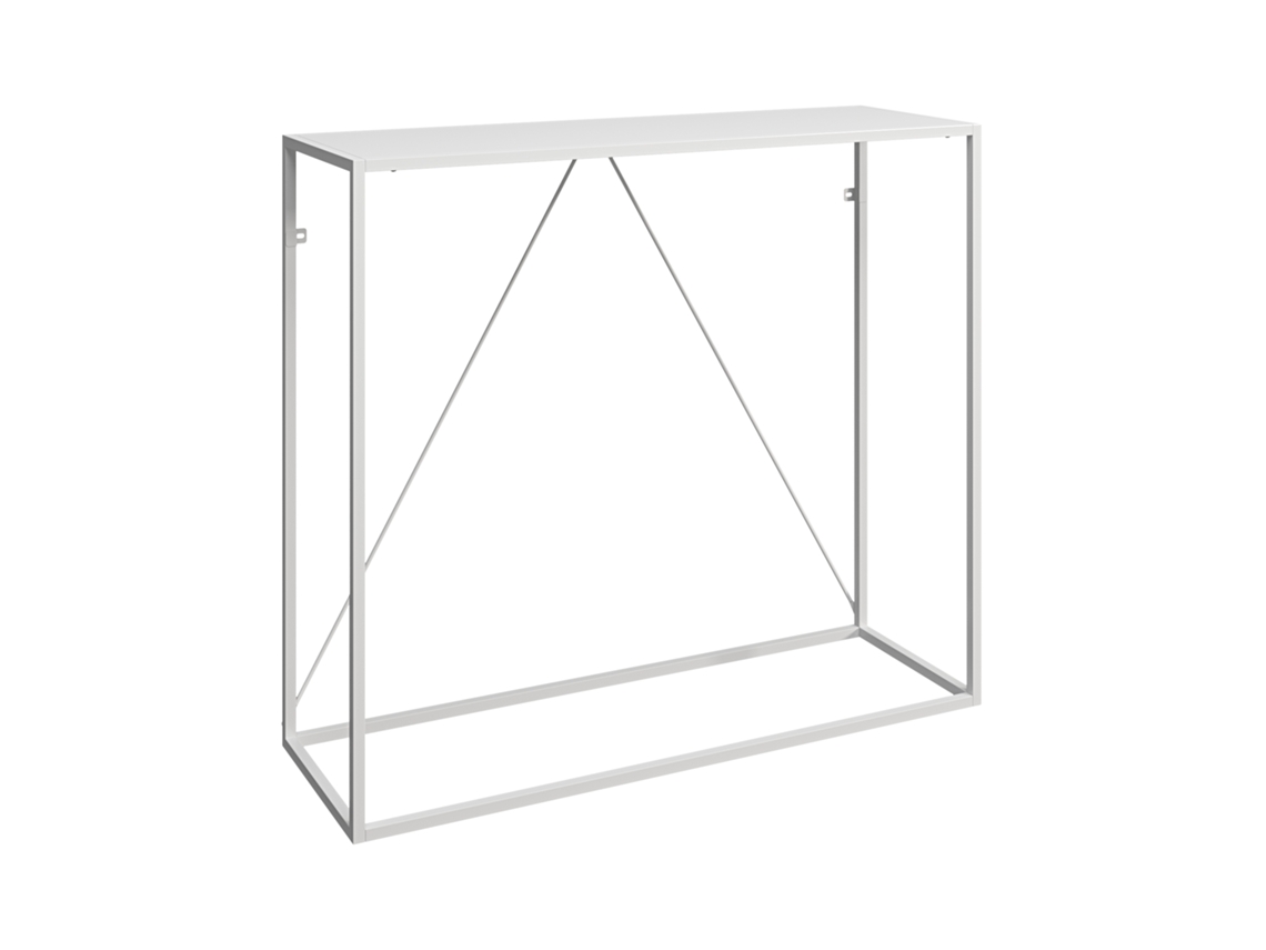 Mesa consola Austevoll para entrada acero 90x30x80cm - Blanco [EN.CASA]