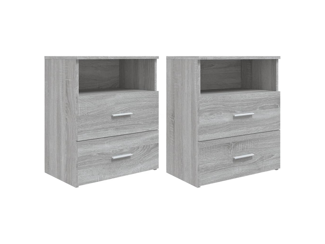 Mesitas de Noche LOVELY HOME Mesinha 2 Pcs 50X32X60 Cm Sonoma Cinzento
