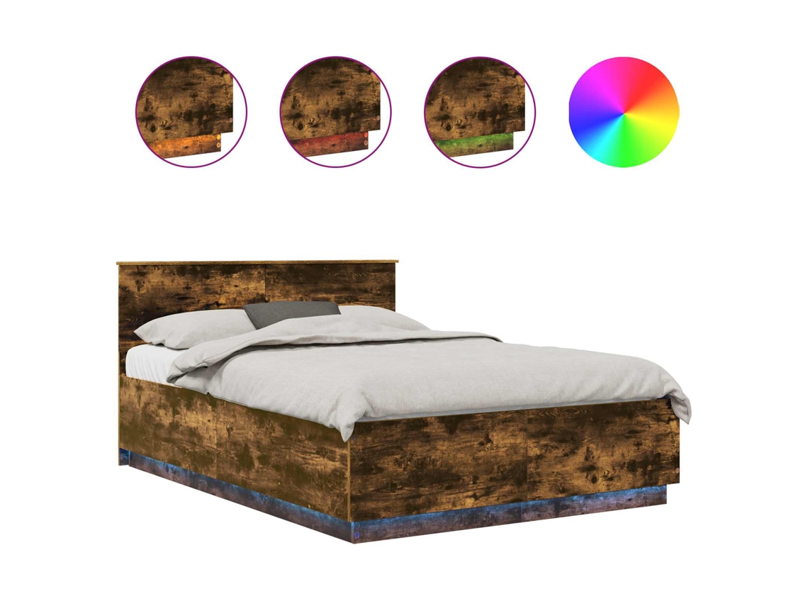 Maison Exclusive - Estructura De Cama Con Cabecera Roble Ahumado 160 X 200 Cm