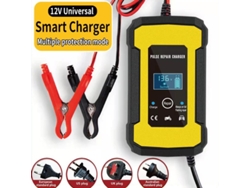Cargador De Batería Inteligente De 12 V Y 6 A Para Motocicletas Y Automóviles Con Pantalla Lcd Y Modo De Reparación, Estándar Europeo | Prot