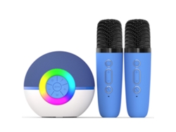 Máquina De Karaoke Infantil - Altavoz De Karaoke Bluetooth - Micrófono Todo En Uno - Azul