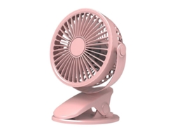 Ventilador Con Base De Carga Usb, Mini Ventilador De Mesa - Rosa