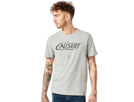 Camiseta para Hombre SUPERDRY (S - Algodón - Gris)