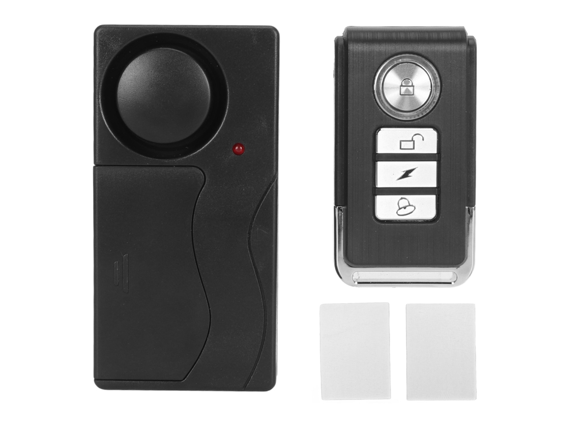 Alarme De Vibração Sem Fio 108db Alto Com Controle Remoto 4 Modos Para Bicicleta Moto Carro Porta Janela