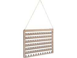 Organizador De Pared De Fácil Mantenimiento En Madera Natural, Soporte Rectangular Para Joyas De Diseño Estético.