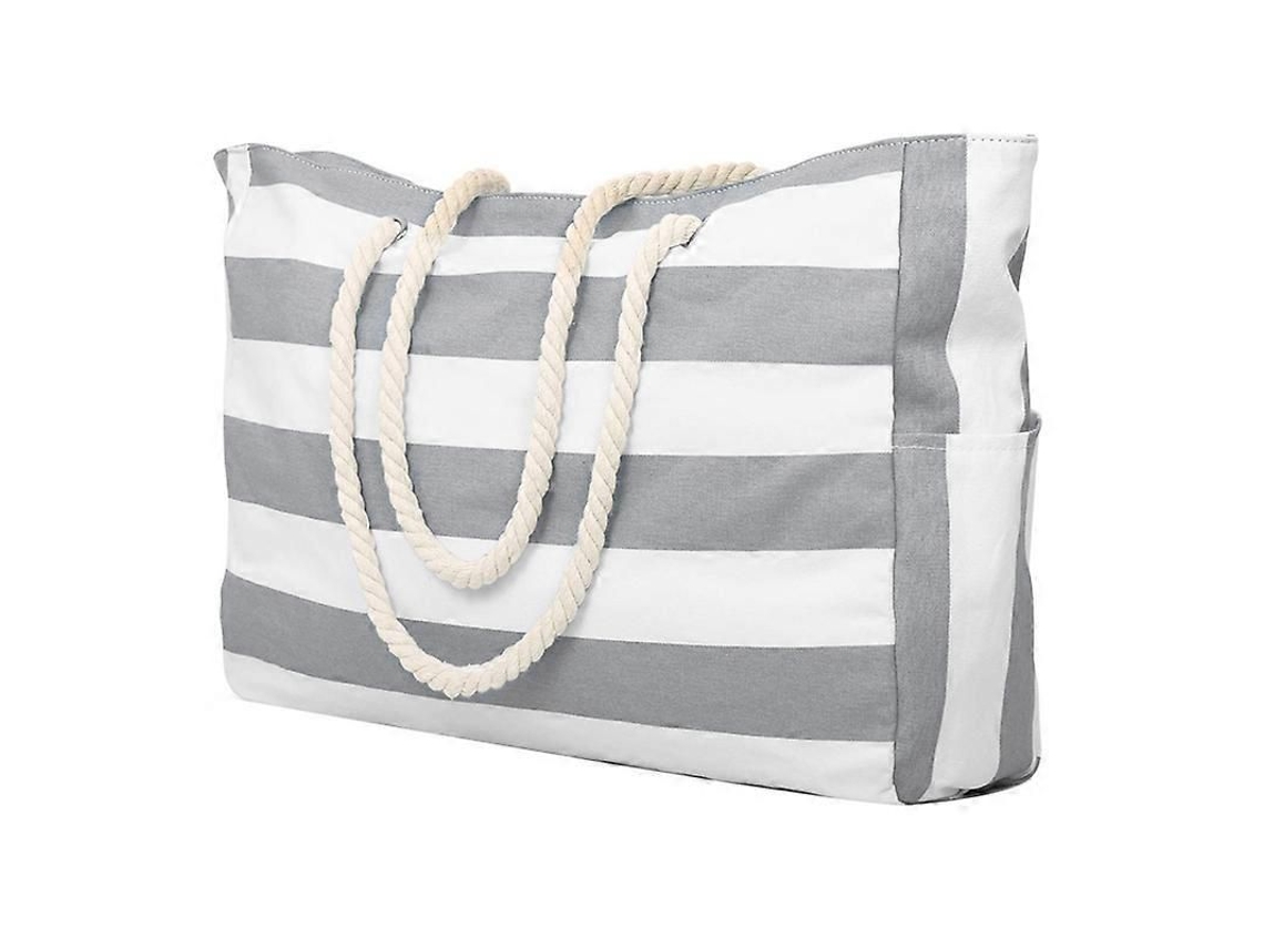 Bolsa de playa, bolsa de natación, bolsa de playa impermeable, bolsa de piscina, bolsa de compras, bolso de hombro plegable, gris GOKOCO
