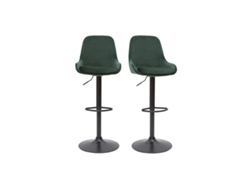 Conjunto de 2 bancos de cozinha ajustáveis de design em veludo verde Holo MILIBOO