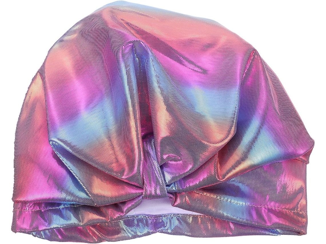 Gorro de natación para mujer con cabello largo, fabricado en nailon.