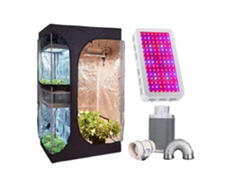 Kit de cultivo en carpa, entorno de cultivo interior, kit hidropónico completo, 2 en 1, compatible con 1200 W.