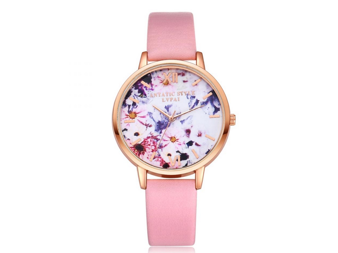 Reloj De Pulsera Gaiety Para Mujer Con Decoración De Flores Frescas, Cuarzo Rosa Analógico