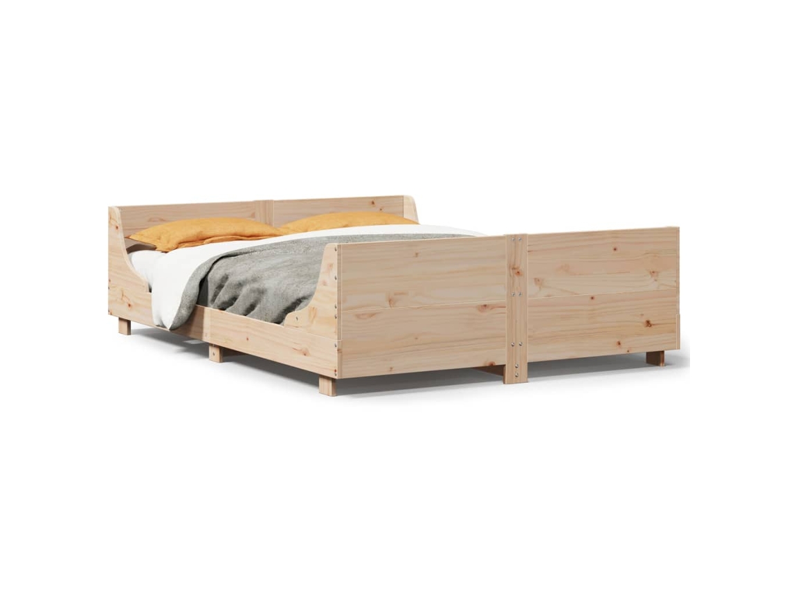 Maison Exclusive - Estructura De Cama Sin Colchón Madera De Pino Blanco 150x200 Cm