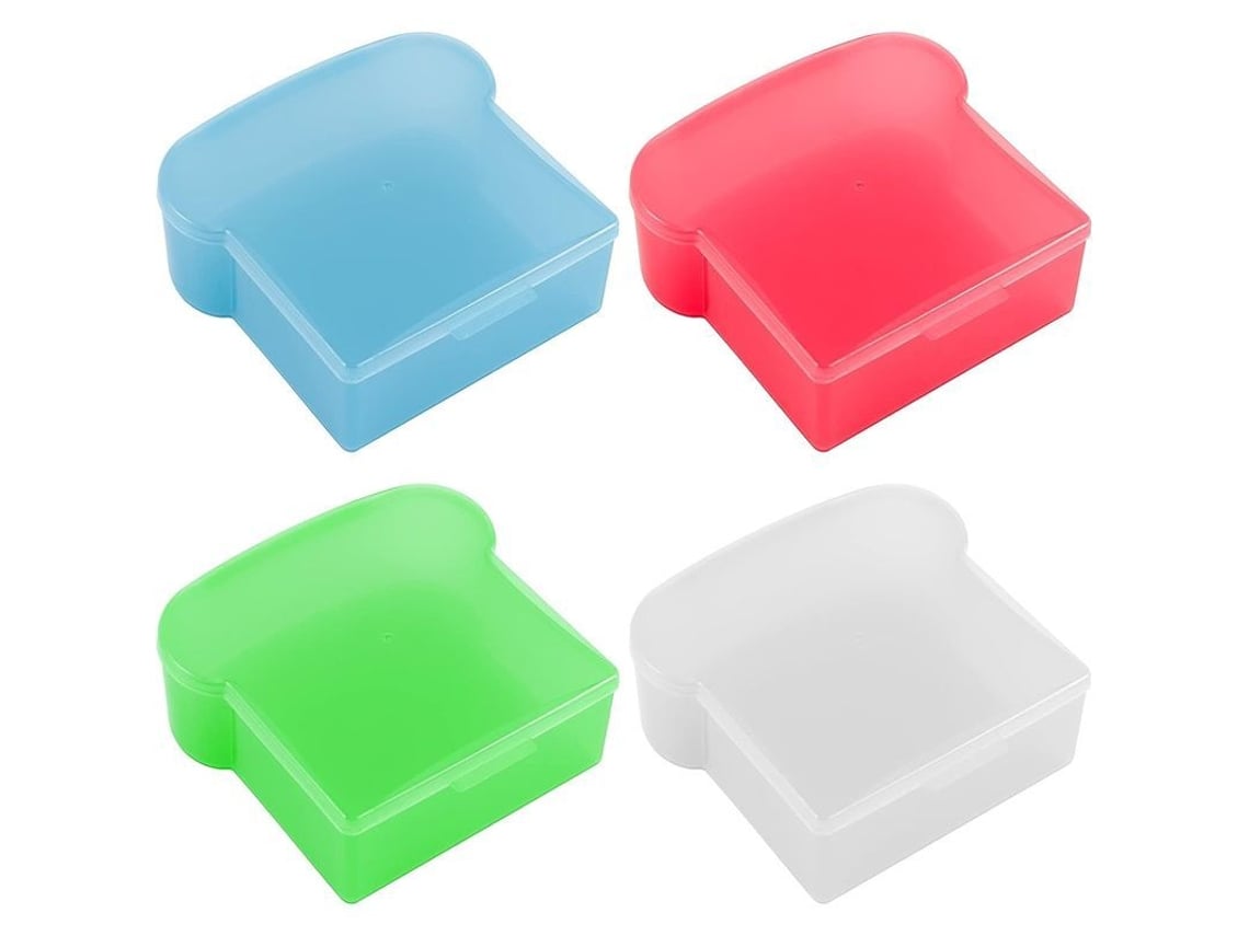 2026-linjou 4 Caixas De Sanduíches Forma De Torrada, Micro-ondas E Congelação, 20oz, Pp Alimentar, 4 Cores