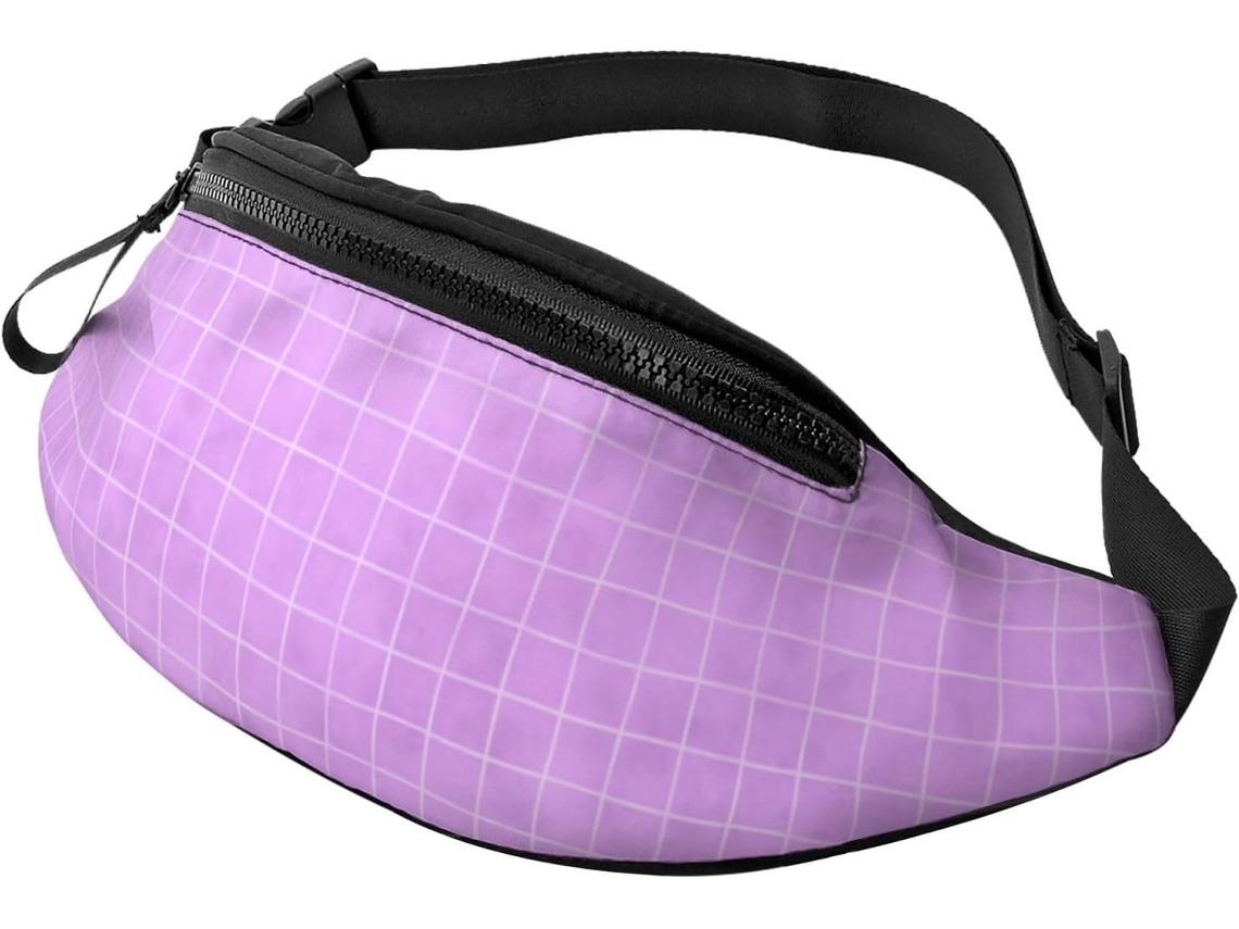 Riñonera morada con estampado deportivo y cremallera - Sin marca
