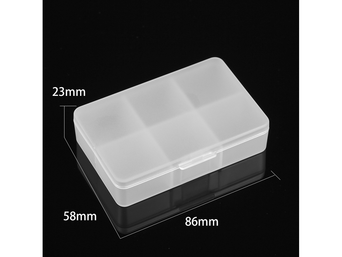 Caja Rectangular Portátil De Plástico Transparente Para Guardar Pastillas, Con 6 Compartimentos.
