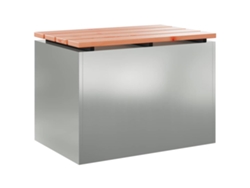 Maison Exclusive - Banco de jardín plateado 60 x 40 x 43 cm Acero galvanizado