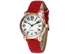Reloj De Pulsera De Cuarzo Para Mujer Con Correa De Piel Sintética, Estilo Redondo Y Moderno.