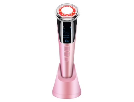 Dispositivo cosmético facial ultrasónico Eliminador de arrugas Masaje facial Dispositivo de belleza de levantamiento facial ultrasónico, rosa CHRON...