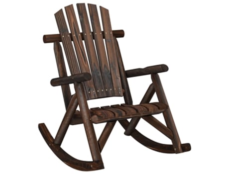 MAISON EXCLUSIVE Silla mecedora de jardín madera maciza abeto 69x96x101 cm