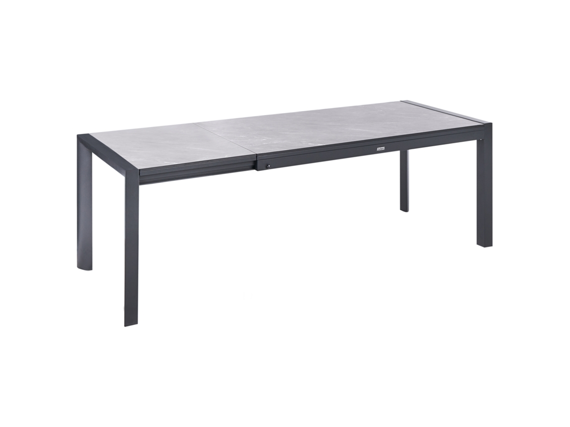 Mesa De Refeição De Jardim Extensível Binasco 160/220 Cm 90 Cm Efeito De Pedra Cinzento