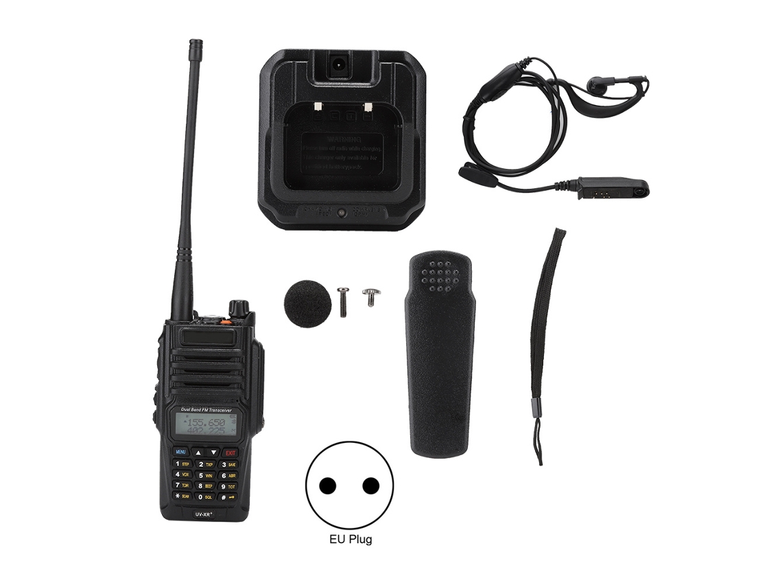 Radio Portátil Bidireccional Uv Xr Plus, Resistente Al Agua, Con Linterna Led Integrada Y Auriculares.