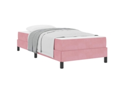 Maison Exclusive - Cama Tipo Box Spring Con Colchón Rosa 90 X 220 Cm Tela