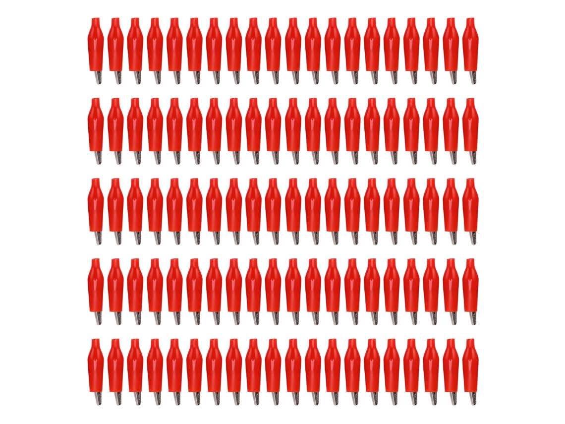 Pinza De Prueba Eléctrica 100pcs Pinza De Cargador De Baterías Mango Único Accesorios De Carga Eléctrica Rojo