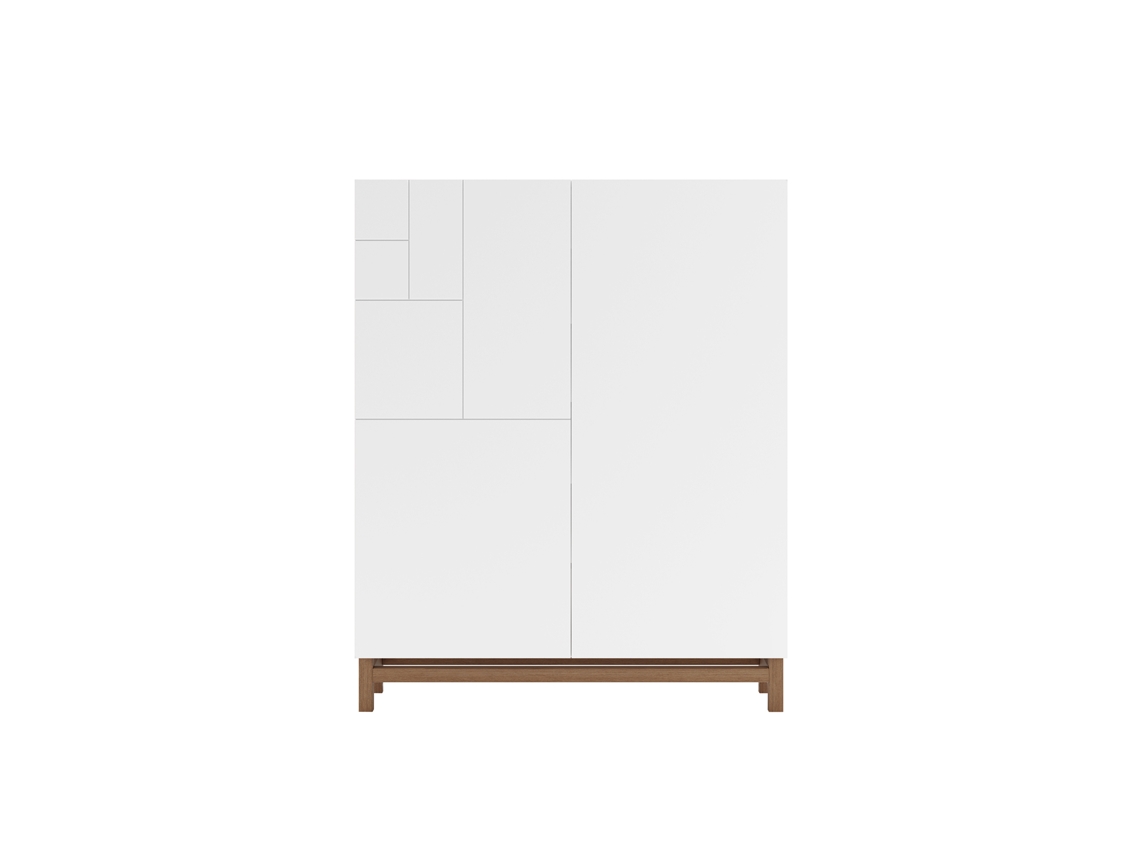 Zapatero HERDASA Volda Blanco, Nogal (112 x 90 x 27 cm)