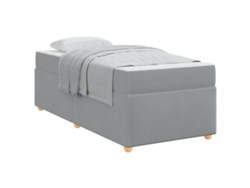 Maison Exclusive - Estructura De Cama Con Colchón Gris Claro 90 X 200 Cm Tela