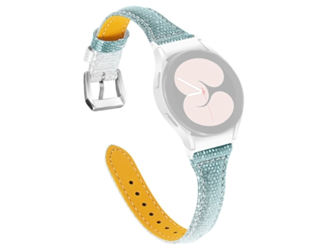 Correa de piel auténtica degradado de color para Samsung Galaxy Watch 5 40mm/44mm/Watch 5 Pro 45mm - plata/verde