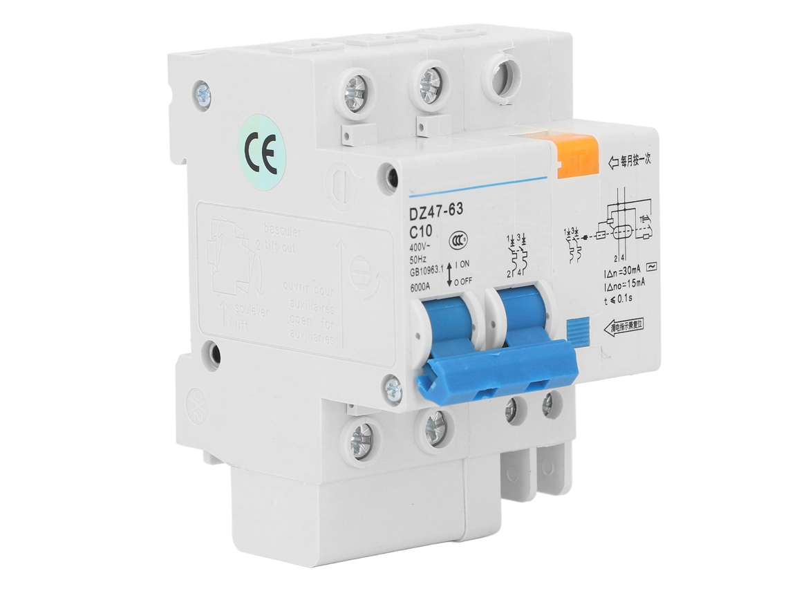 Disyuntor Miniatura 2p 10a Para Montaje En Riel Din Con Protección Contra Sobrecarga De 400v