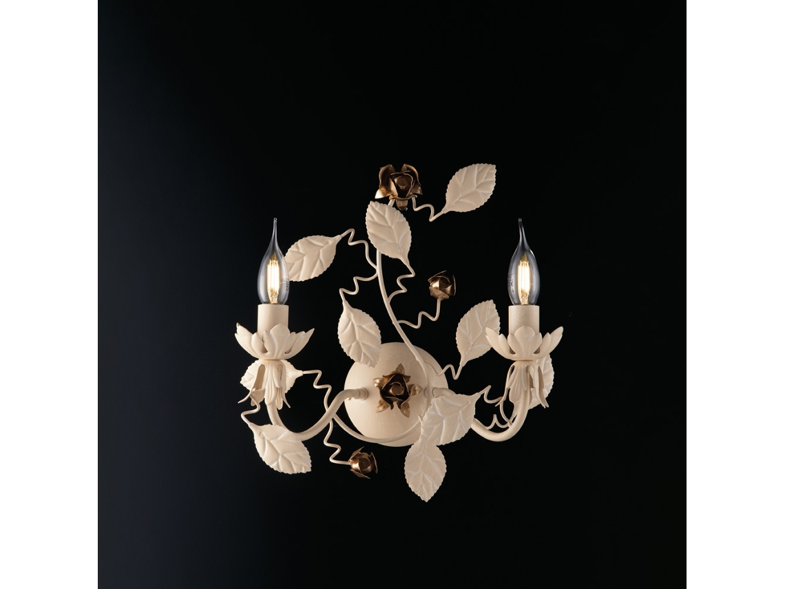 Bella - Aplique De Hierro Lacado Decape Marfil 2 Luces .37 - P.21 - Bl196-ap2-av