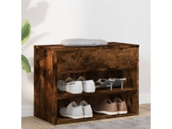 Banco zapatero 60x30x45cm, derivados de madera de roble ahumado, DKD HOME DECOR