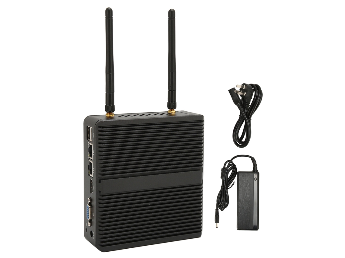 Mini PC sin ventilador con dos puertos LAN Gigabit