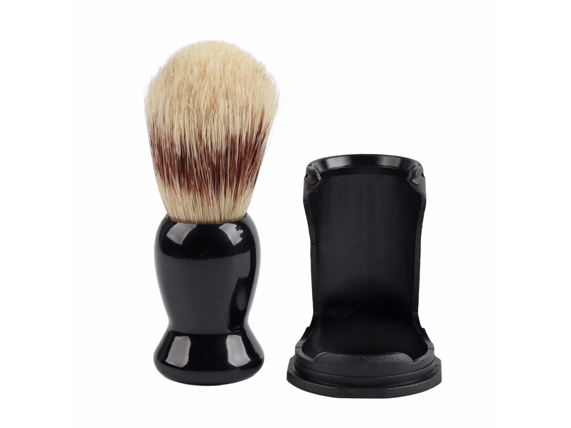 Pincel De Afeitado Para Hombre Con Cerdas Suaves Y Soporte De Goteo Negro Para Limpieza Facial