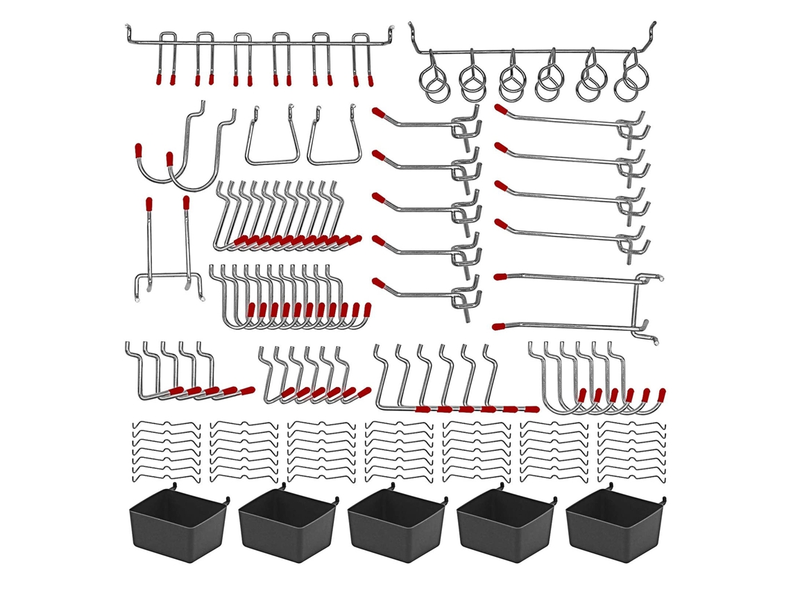 Kit De 140 Ganchos Metálicos Para Tablón De Anuncios Con Cerraduras Para Colgar Y Organizar.