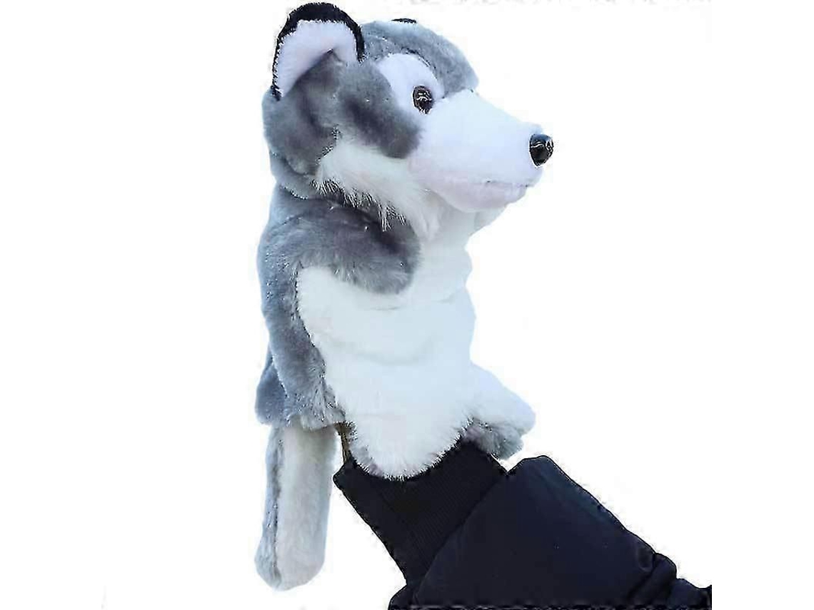 Marioneta De Mano Infantil Lobo Gris 25 Cm Lujoso Juguete De Peluche Teatro Juego De Papel Regalo Para Niños