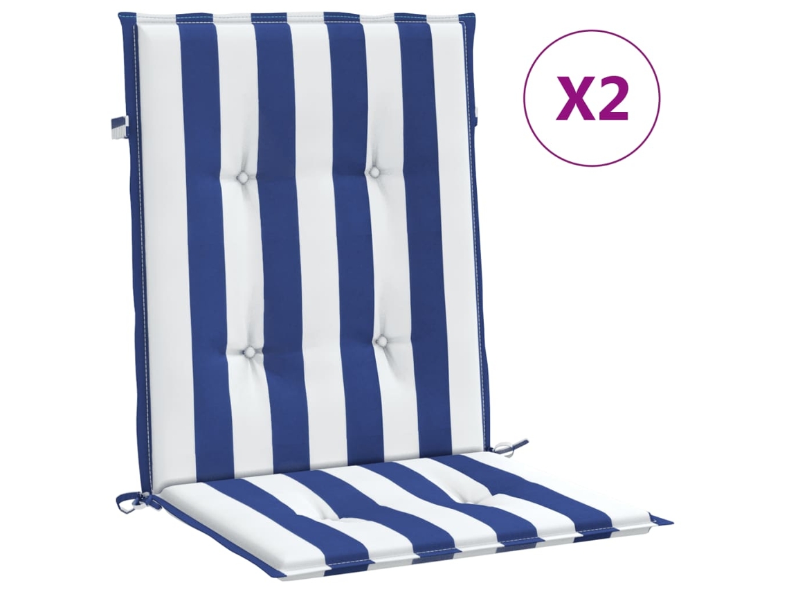 Conjunto 2 Cojín Para Silla Con Respaldo Bajo VIDAXL Multicolor Tela