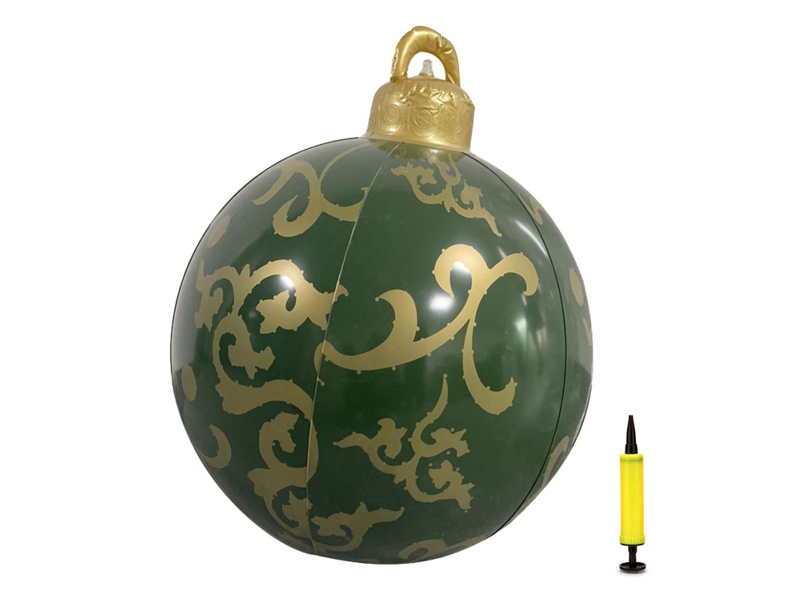 Bola navideña inflable decorativa de PVC de 23,6 pulgadas
