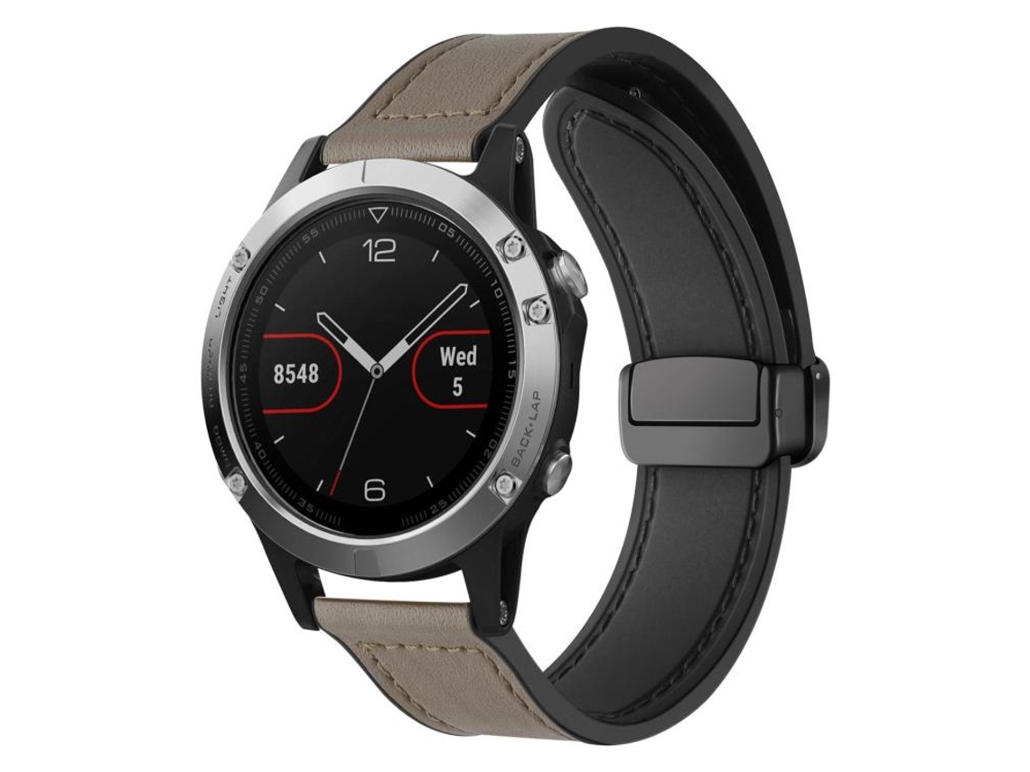 Bracelete Para Garmin Fenix 8 / 7x / 6x / 5x (22mm) - Silicone Magnético - Padrão Crazy Horse Taupe