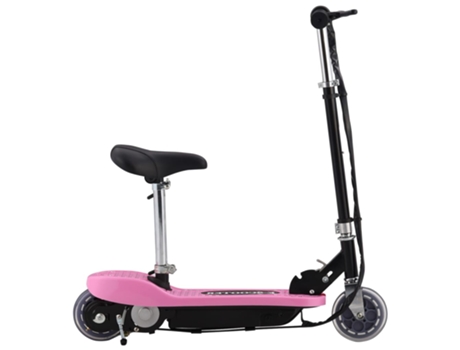 vidaXL Patinete eléctrico con sillín 120 W rosa