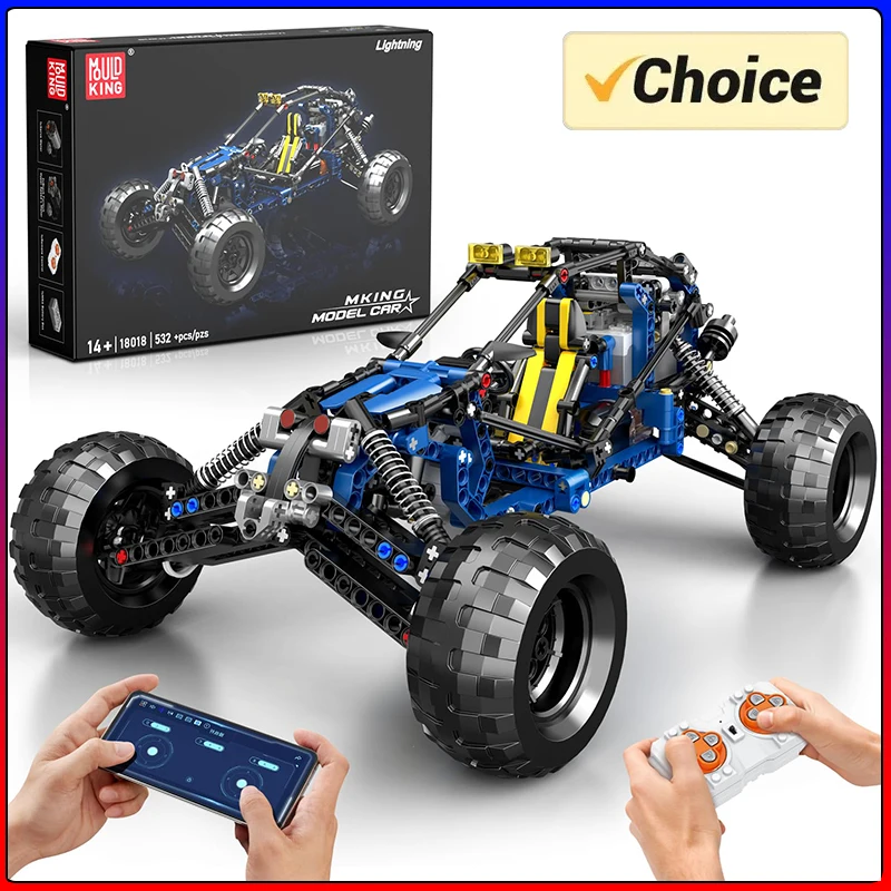 Brinquedo De Carro Tecnológico, Veículo Off-road Elétrico Azul Relâmpago, Modelo De Bloco De Montar