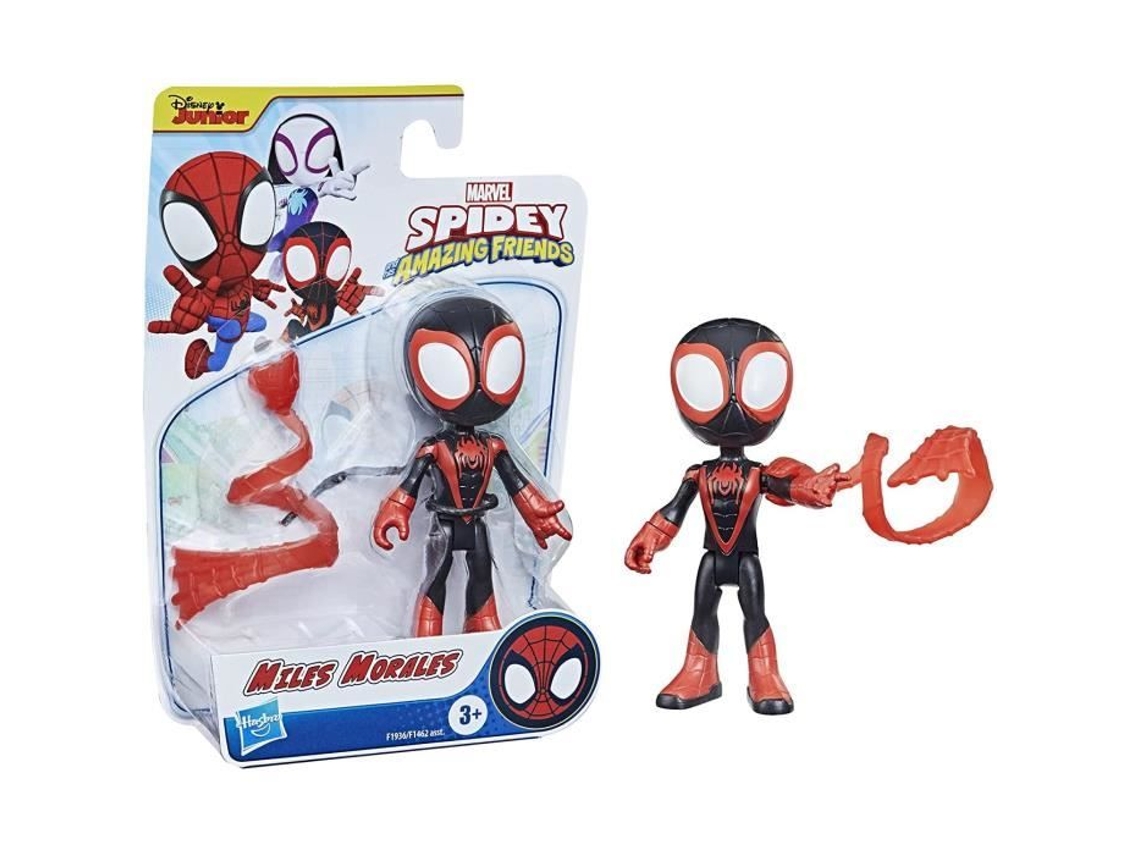 Figura de héroe de Spidey y sus increíbles amigos de Miles Morales de 10 cm con 1 accesorio para niños de 3 años en adelante Marvel