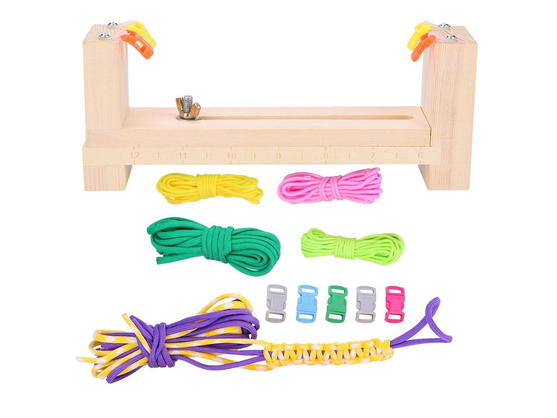 Herramienta para hacer pulseras de paracord de madera